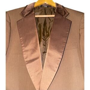 Vintage 70s After Six Blazer Sport Coat 40R Satin Trim Formal Wedding Fall Event